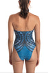 Einteiliger Nieten-Badeanzug Blau PIN-UP STARS